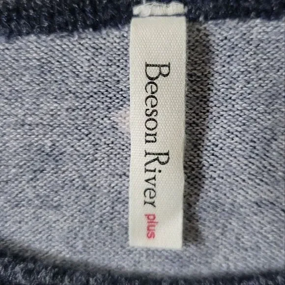 Beeson River Womens Navy Polka Dot Long Sleeve Crew Neck Tunic - Picture 6 of 14